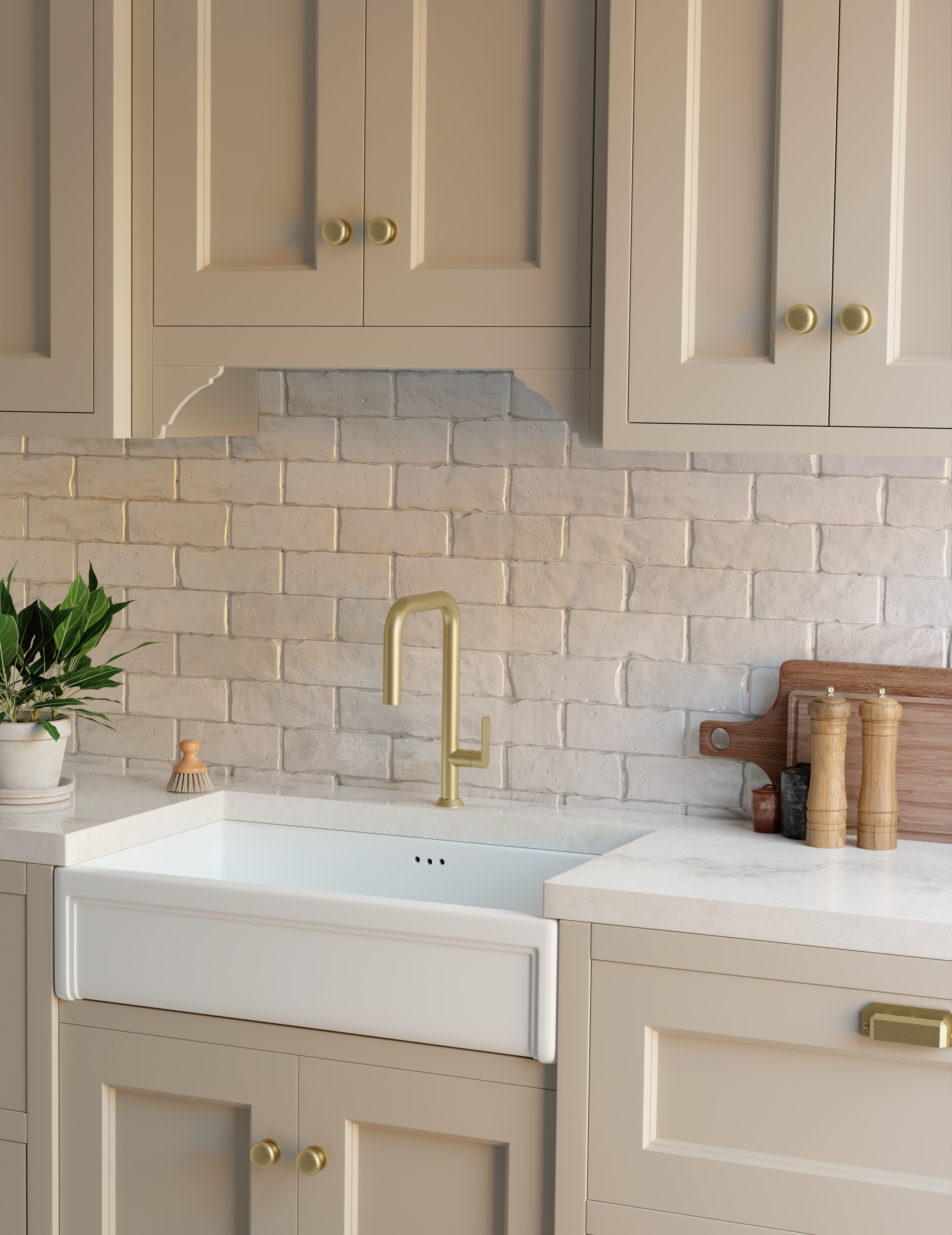 satin brass kitchen faucet