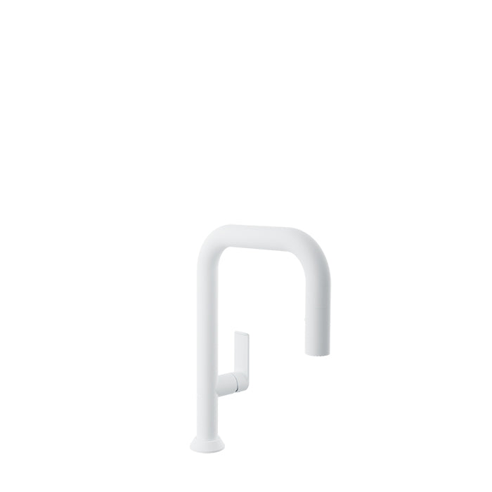 Baril Tube Single Hole Bar/Prep Kitchen Faucet with 2-Function Pull-Down Spray