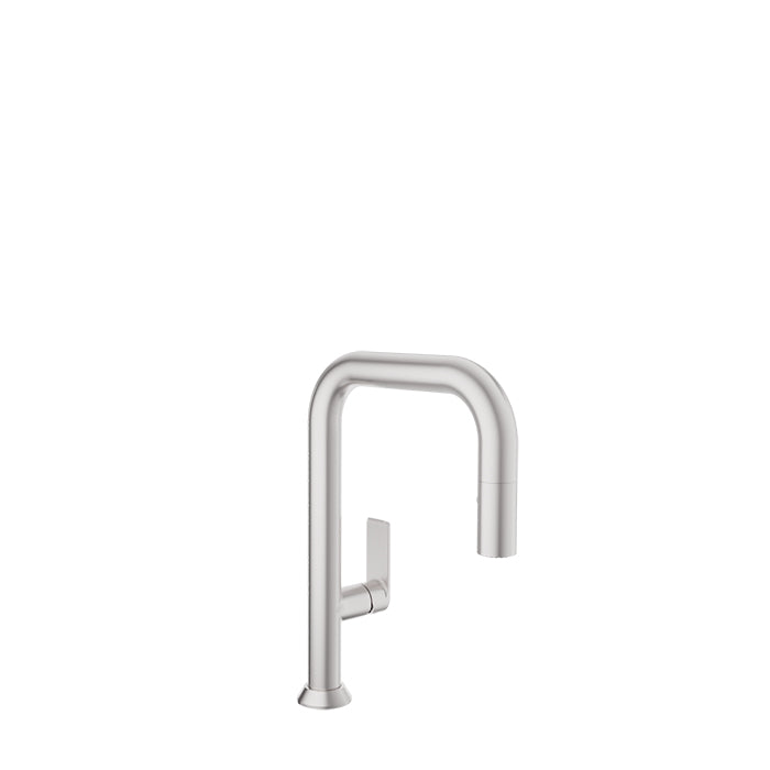 Baril Tube Single Hole Bar/Prep Kitchen Faucet with 2-Function Pull-Down Spray