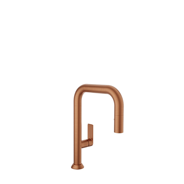 Baril Tube Single Hole Bar/Prep Kitchen Faucet with 2-Function Pull-Down Spray