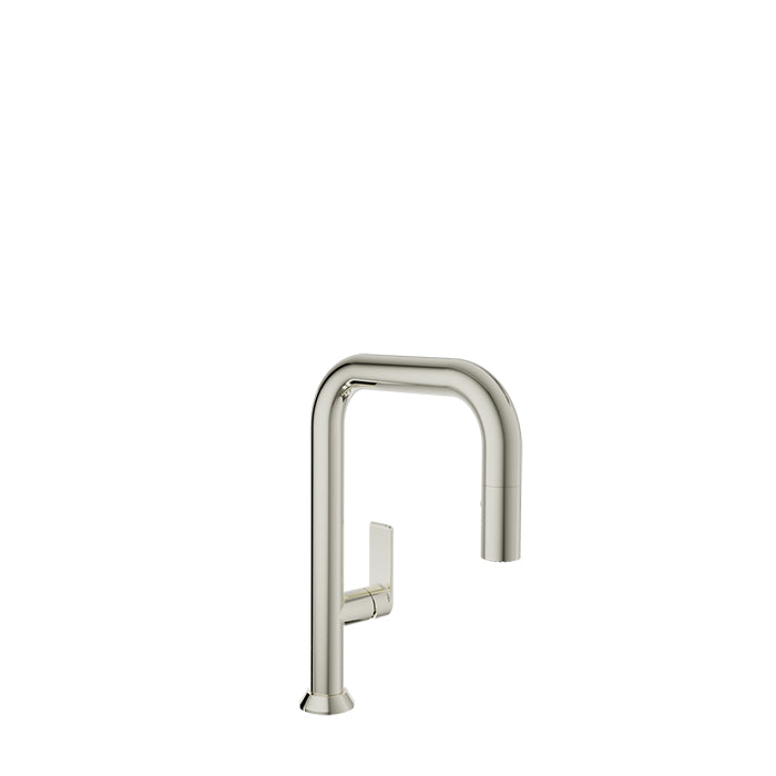 Baril Tube Single Hole Bar/Prep Kitchen Faucet with 2-Function Pull-Down Spray