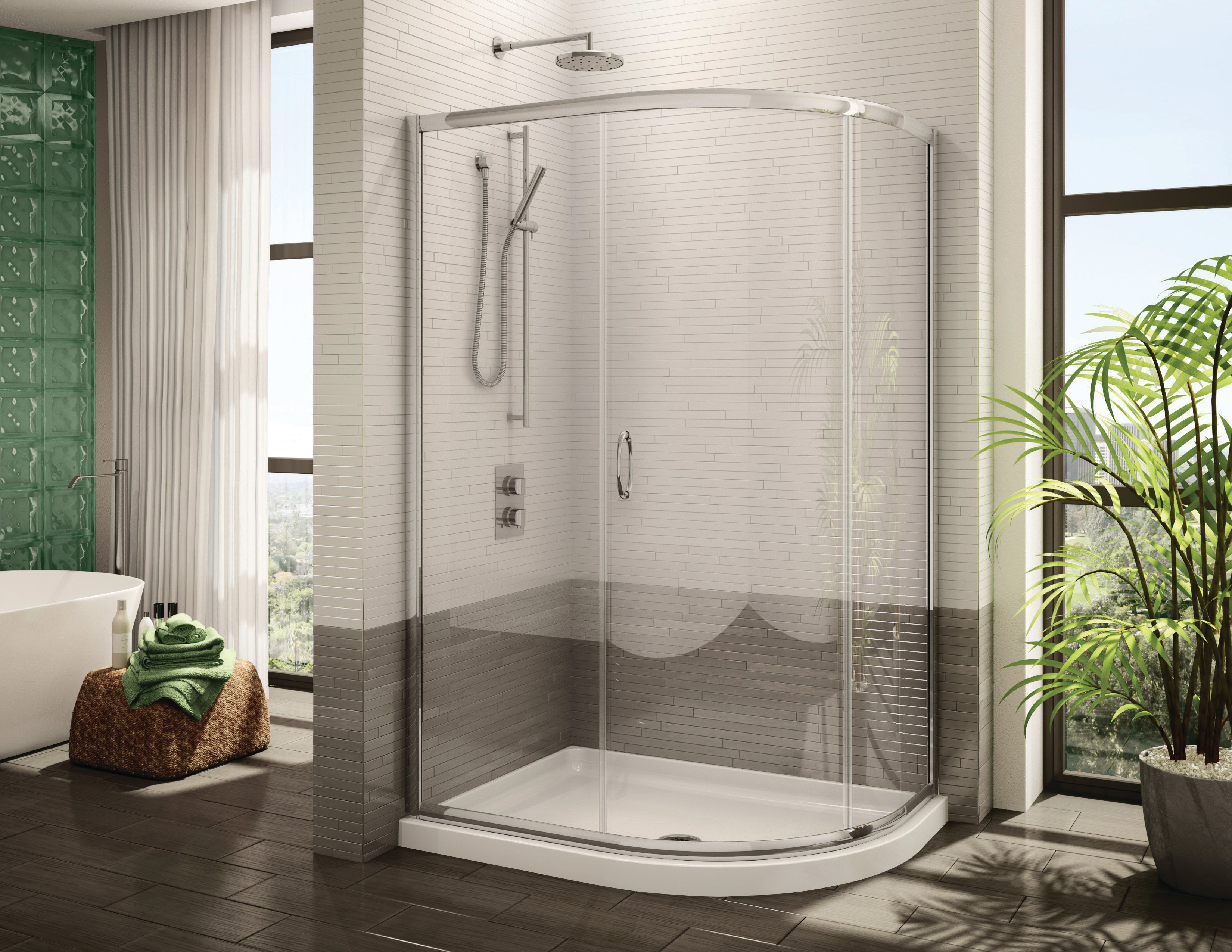 chrome shower door