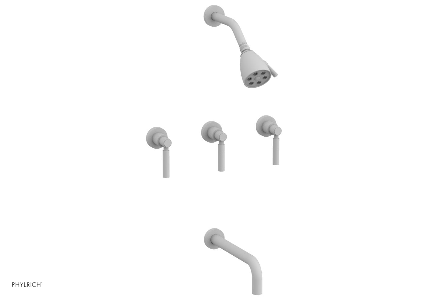 Phylrich BASIC Three Handle Tub and Shower Set 10" Spout - Lever Handles