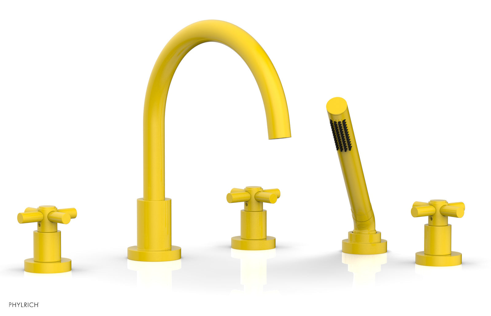 Phylrich BASIC Deck Tub Set with Hand Shower - Tubular Cross Handles