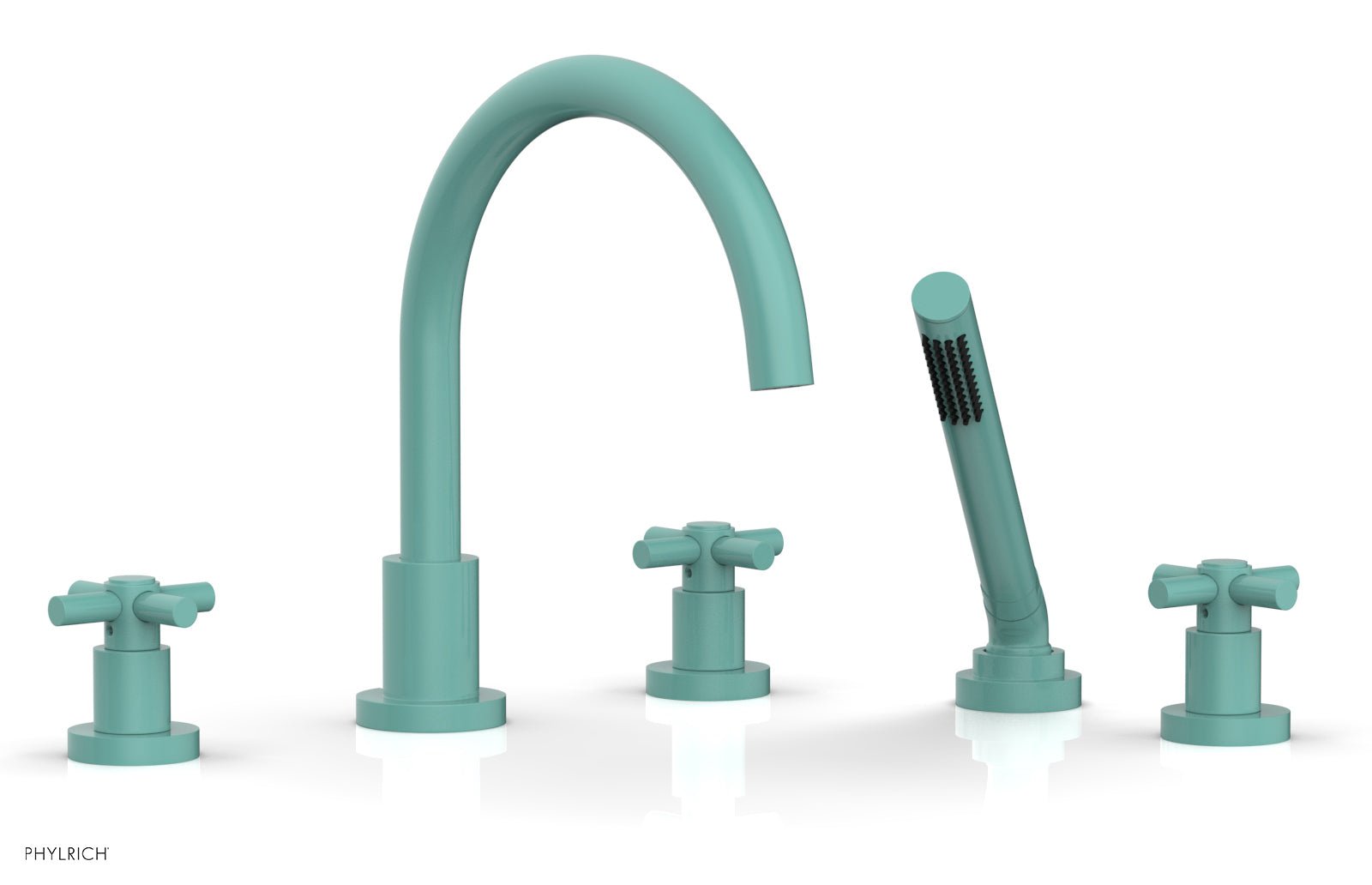 Phylrich BASIC Deck Tub Set with Hand Shower - Tubular Cross Handles