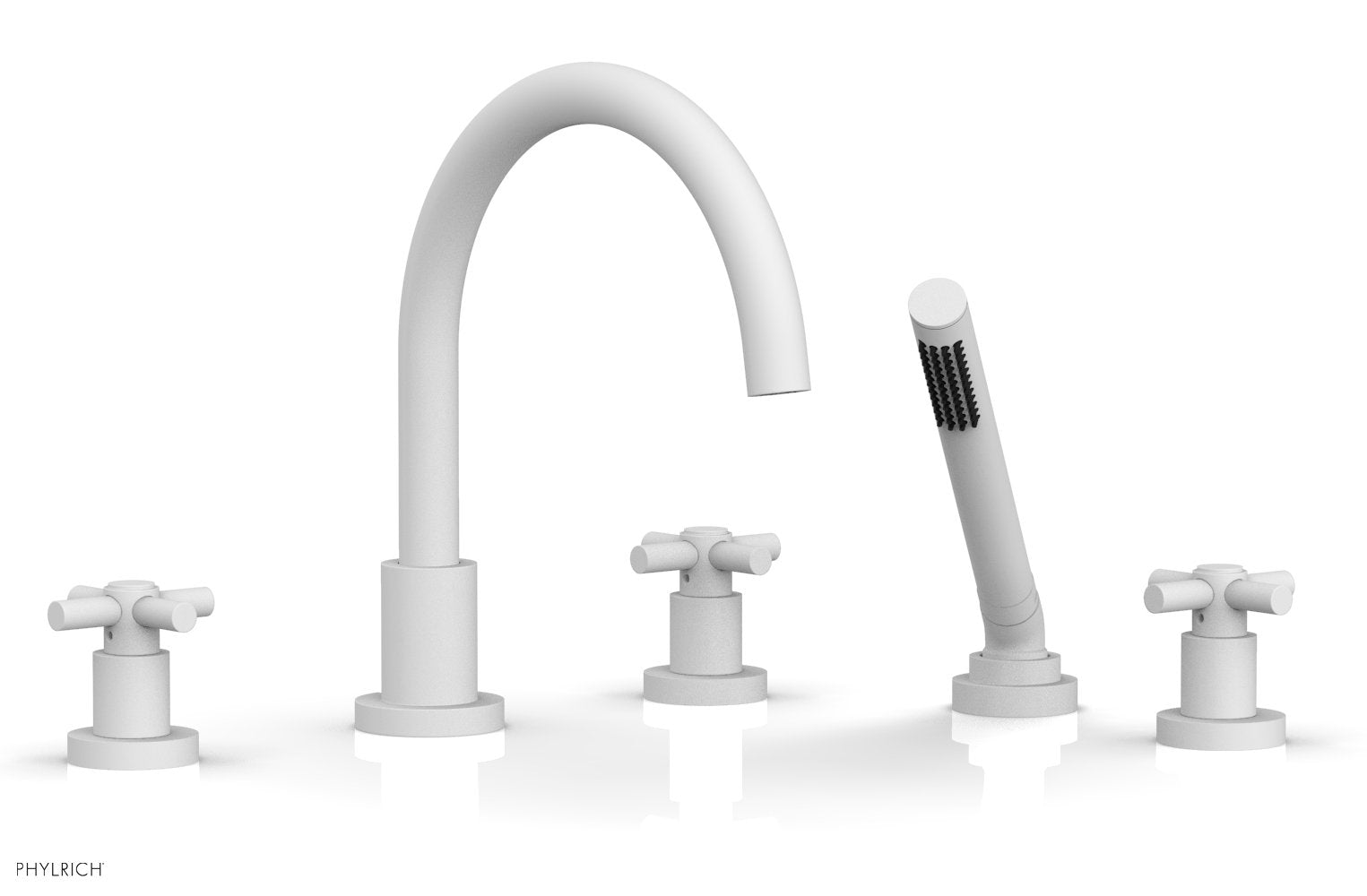 Phylrich BASIC Deck Tub Set with Hand Shower - Tubular Cross Handles