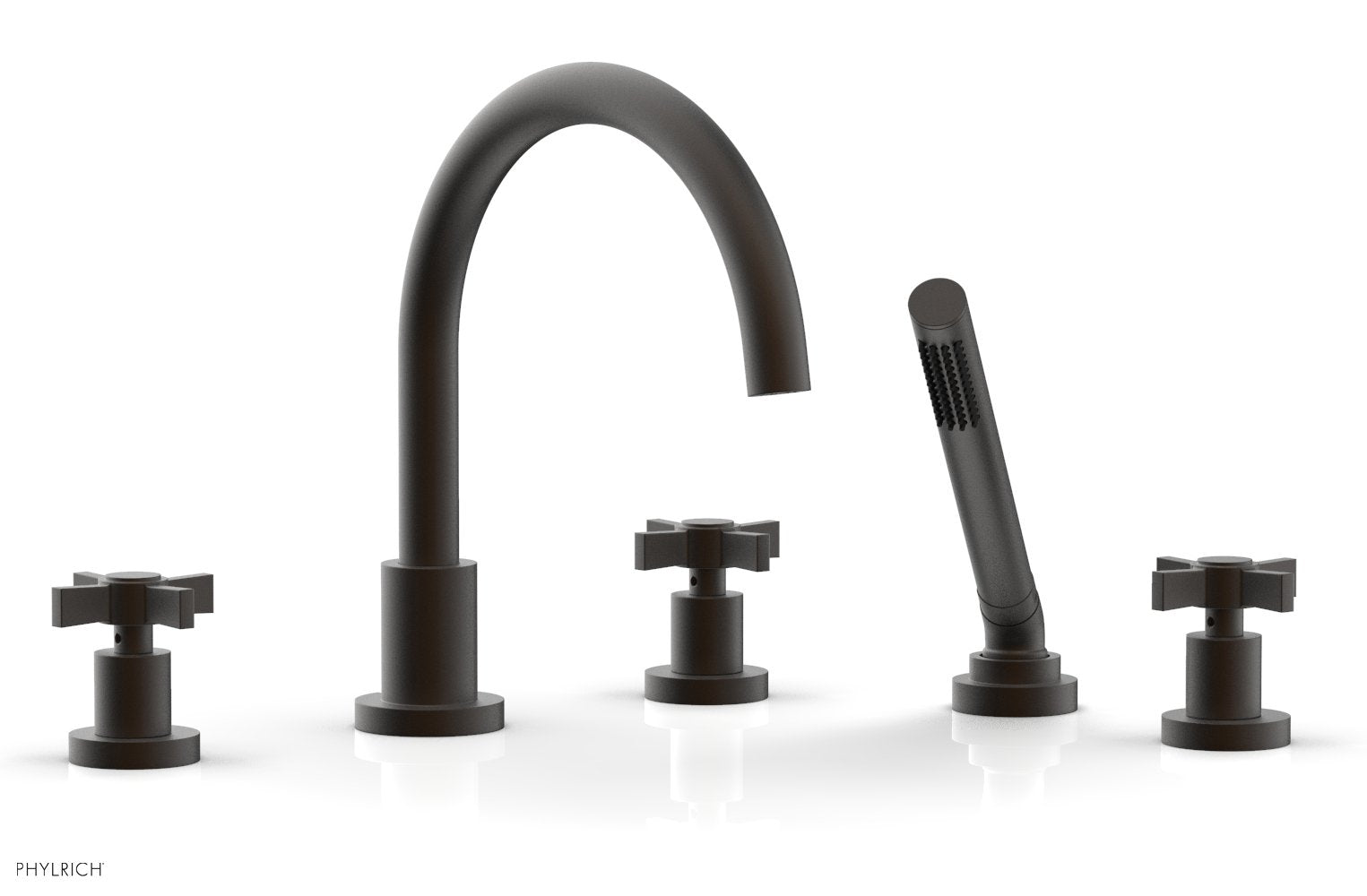 Phylrich BASIC Deck Tub Set with Hand Shower - Blade Cross Handles