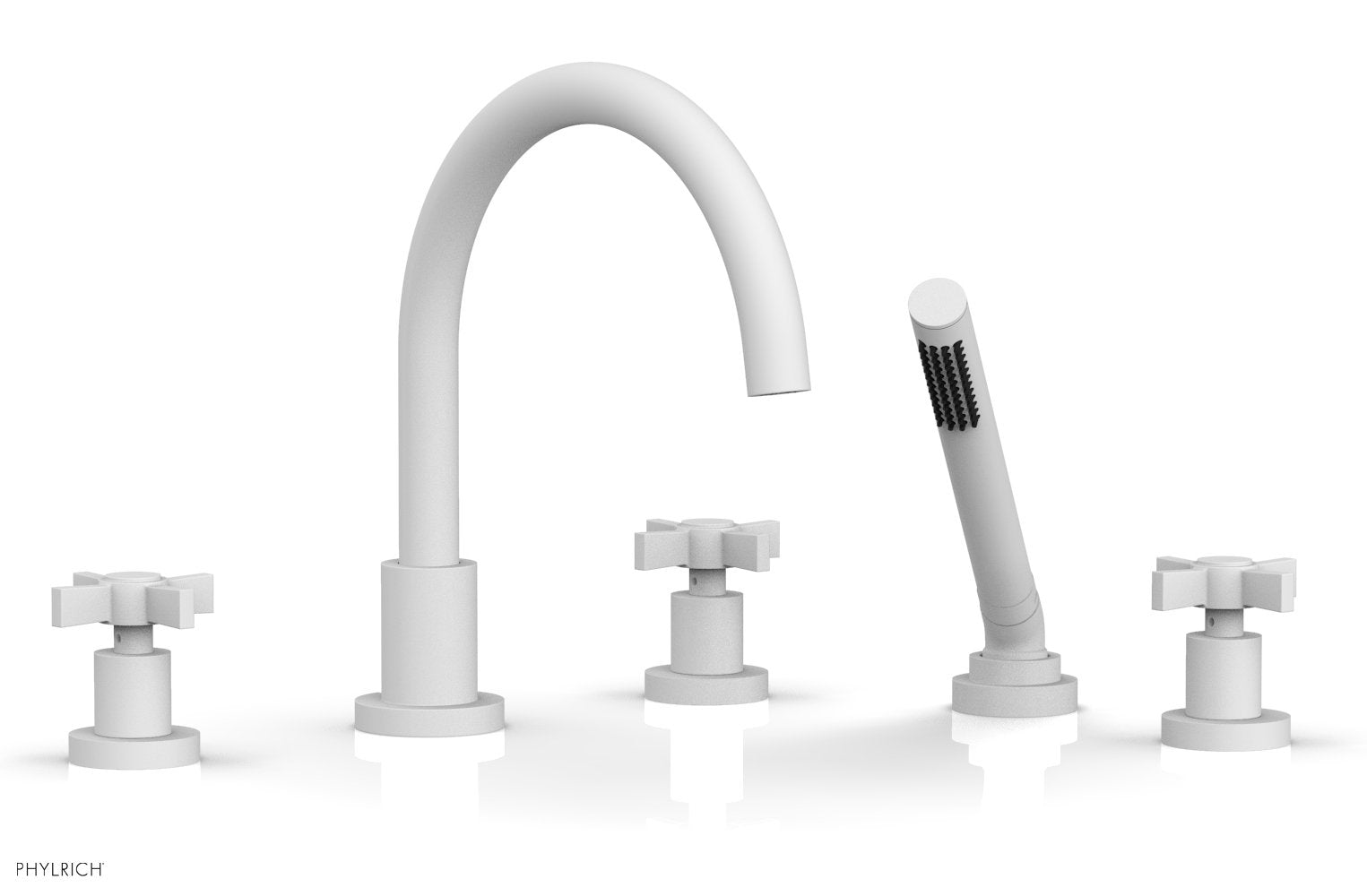 Phylrich BASIC Deck Tub Set with Hand Shower - Blade Cross Handles