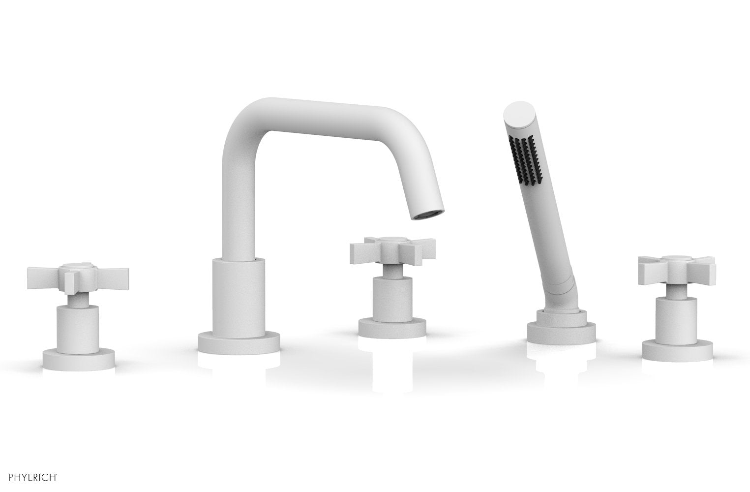 Phylrich BASIC Deck Tub Set with Hand Shower - Blade Cross Handles