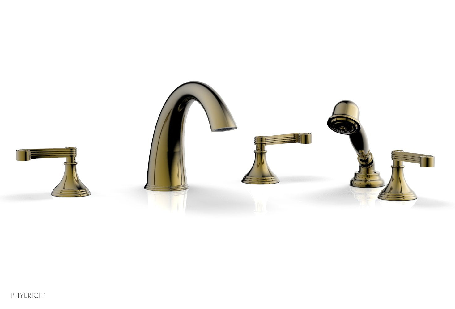 Phylrich 3RING Deck Tub Set with Hand Shower