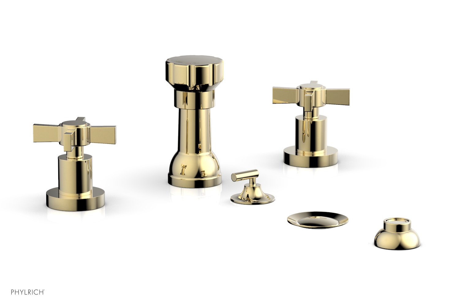 Phylrich BASIC Four Hole Bidet Set - Blade Cross Handles
