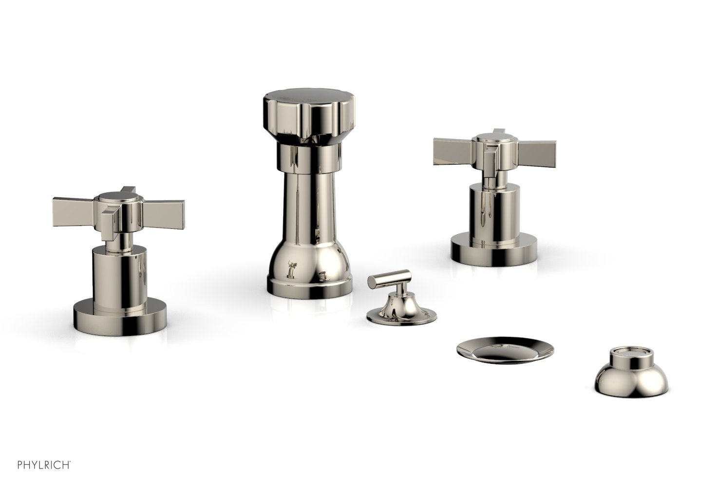Phylrich BASIC Four Hole Bidet Set - Blade Cross Handles