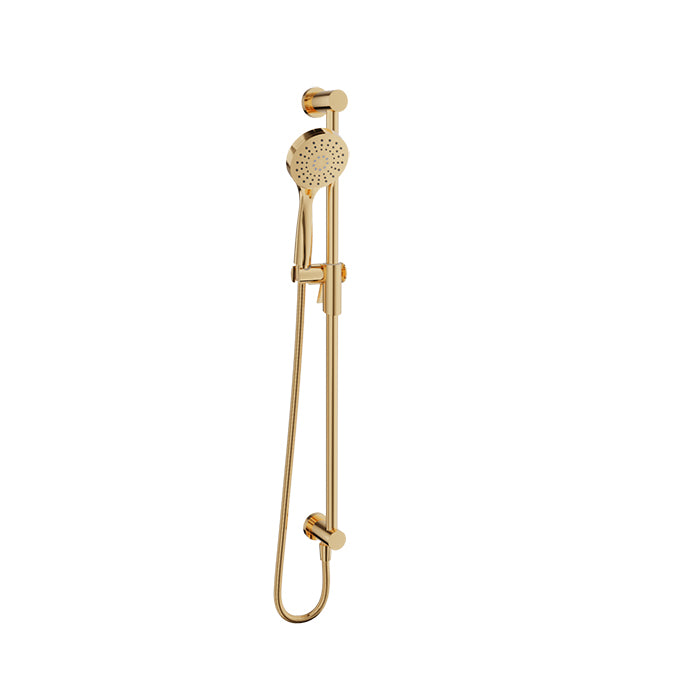 Baril Shower Components Zip+ 3-Spray Sliding Shower Bar with Built-In Elbow Connector
