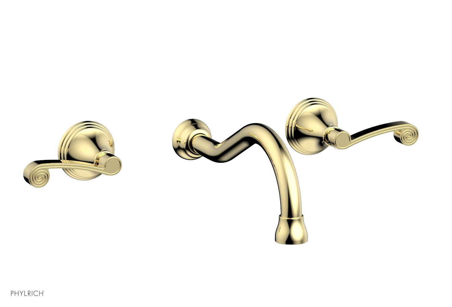 Phylrich 3RING Wall Lavatory Set - Curved Lever Handles