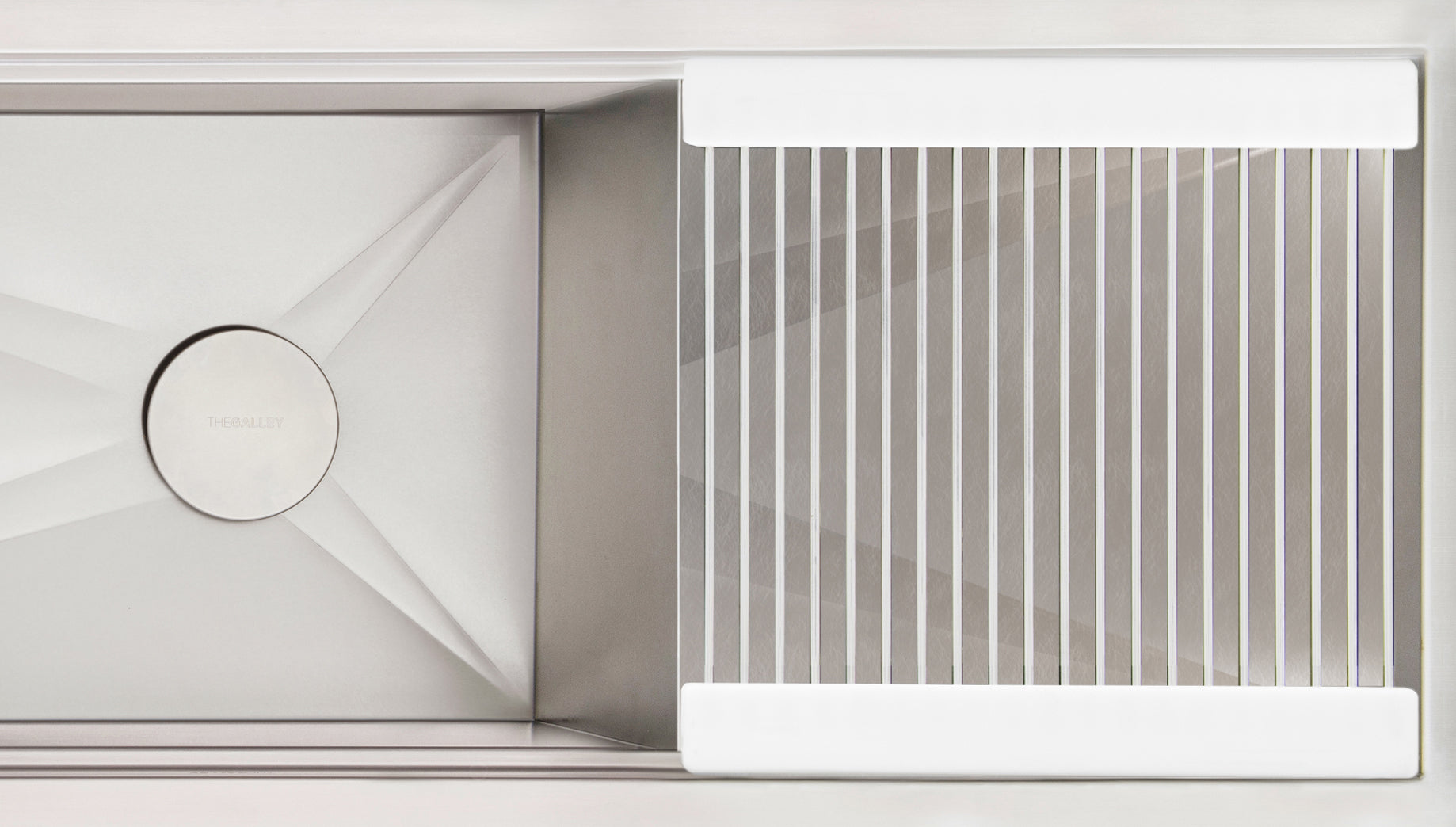 The Galley DryDock 18" Non-drain Side with Dual Tier Drying Rack