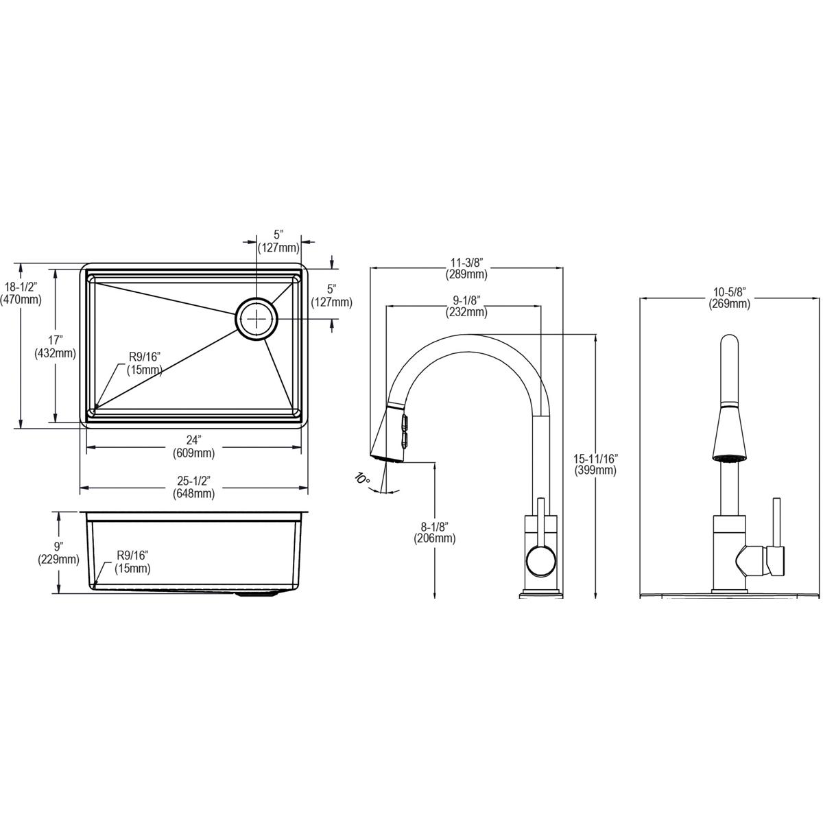 polished satin single bowl undermount sink
