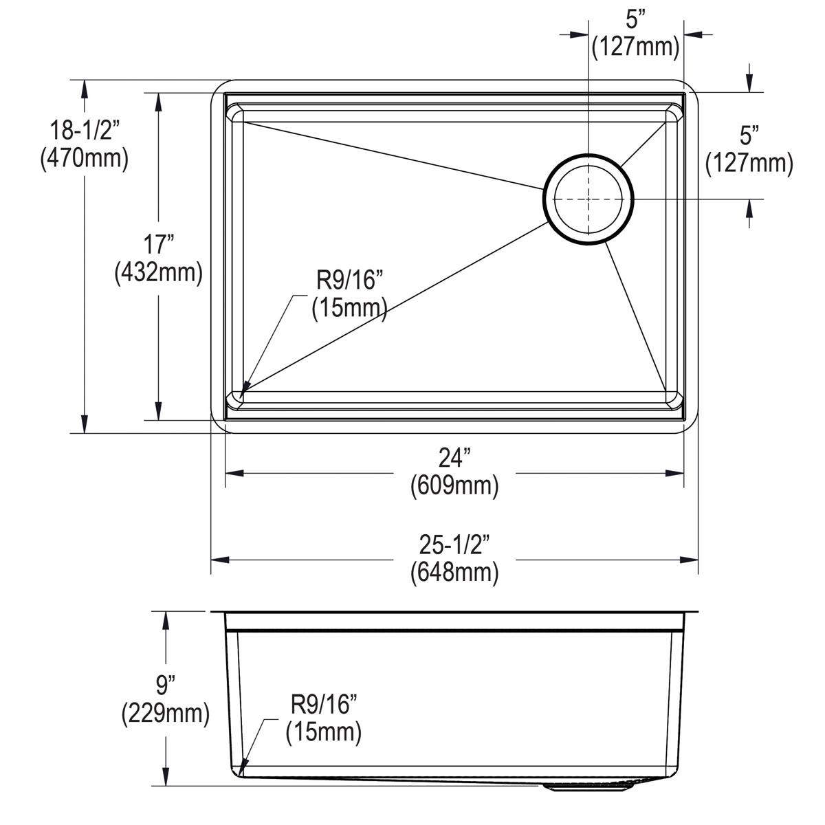 polished satin single bowl undermount sink kit
