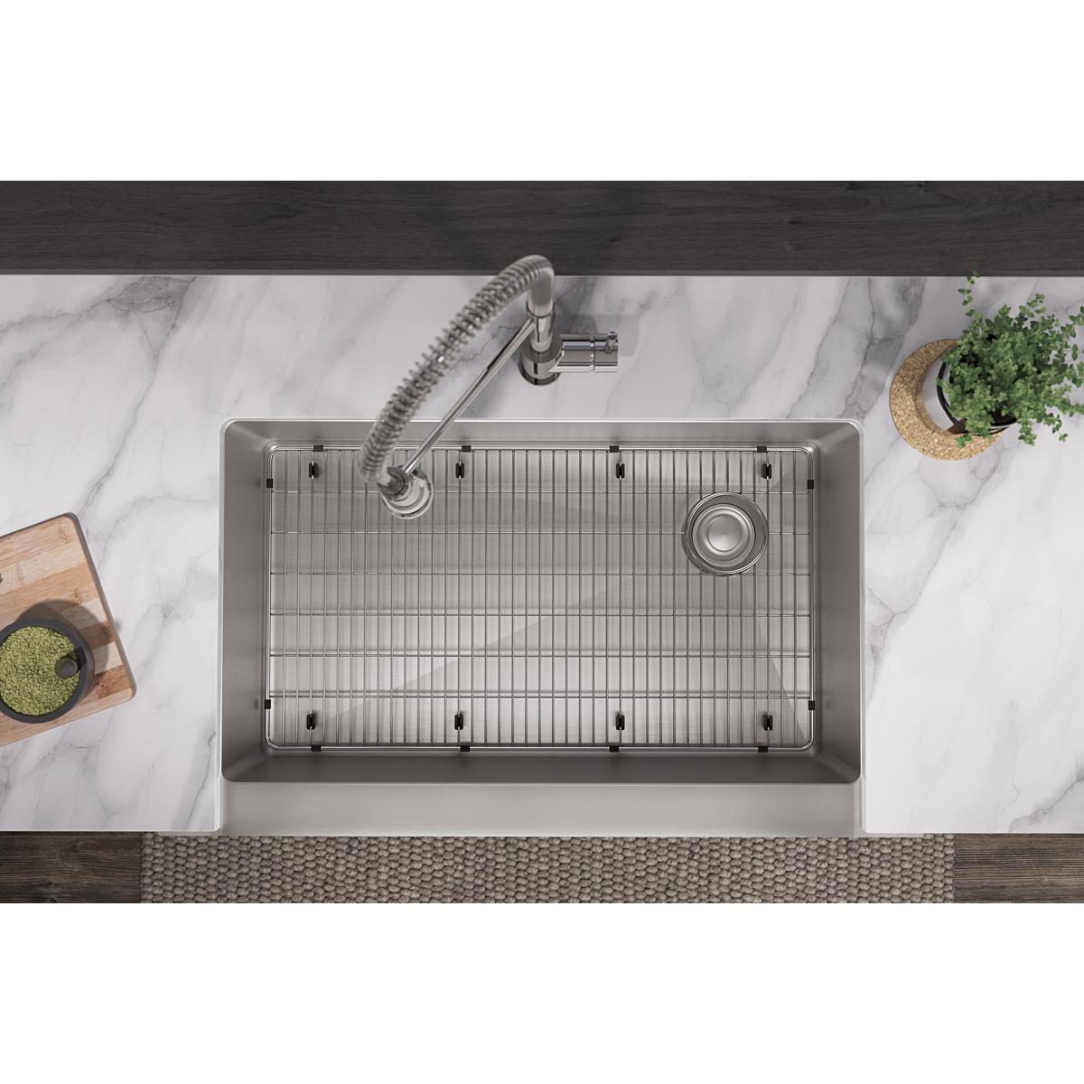 polished stainless steel bottom grid