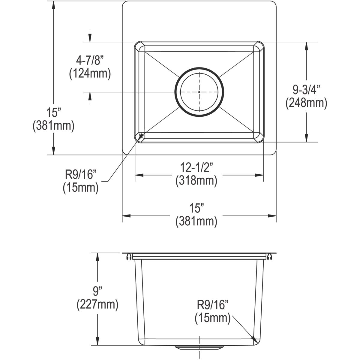 polished satin single bowl dual mount bar sink kit