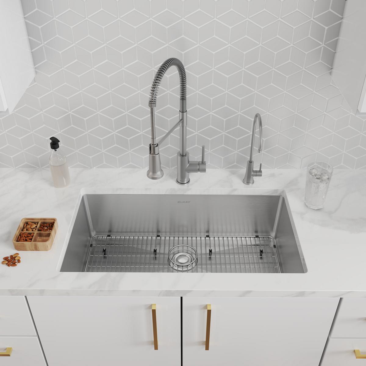 stainless steel single bowl dual mount sink kit