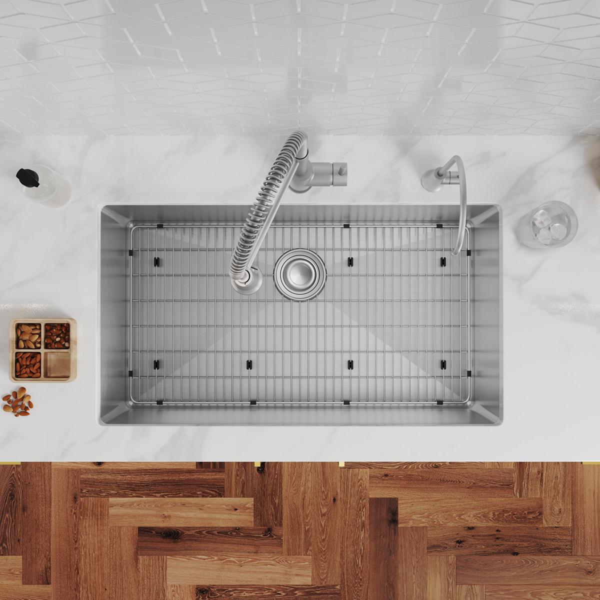 stainless steel single bowl dual mount sink kit