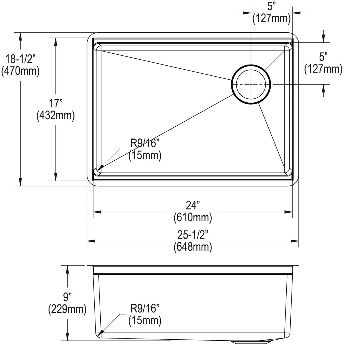 polished satin single bowl undermount sink kit