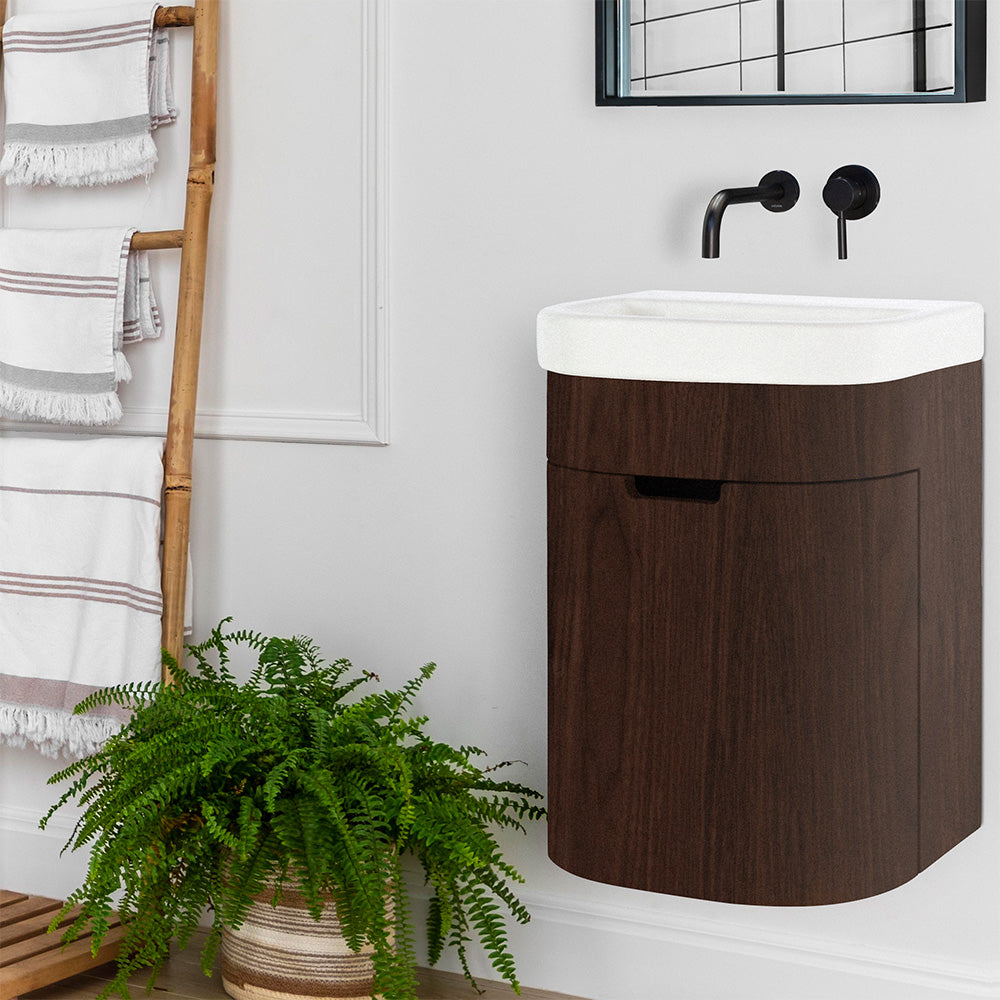smoky walnut vanity