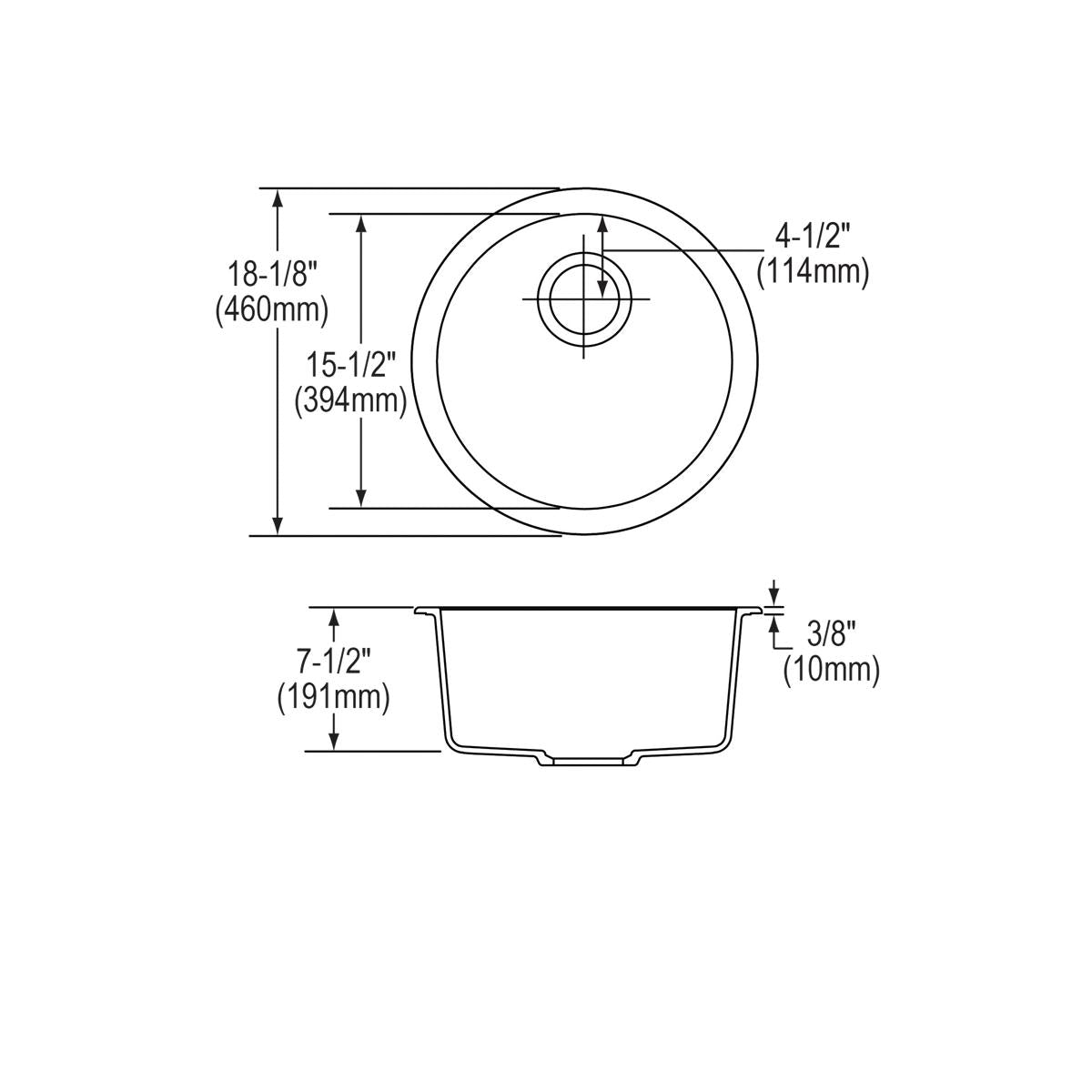 black single bowl dual mount bar sink