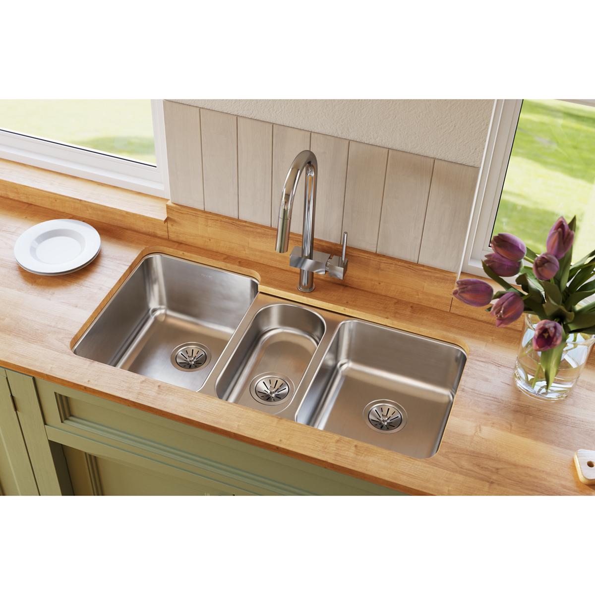 lustrous satin triple bowl undermount sink