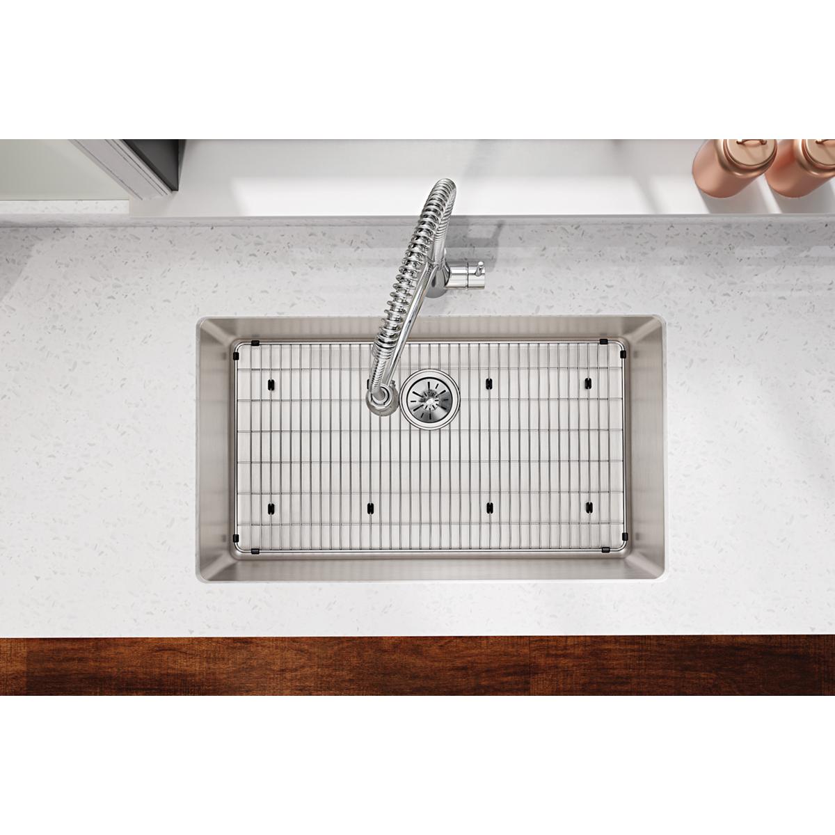 polished stainless steel bottom grid