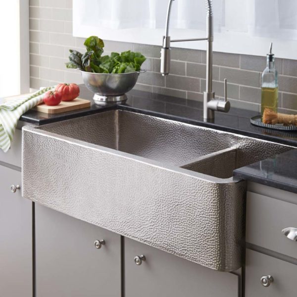 brushed nickel sink