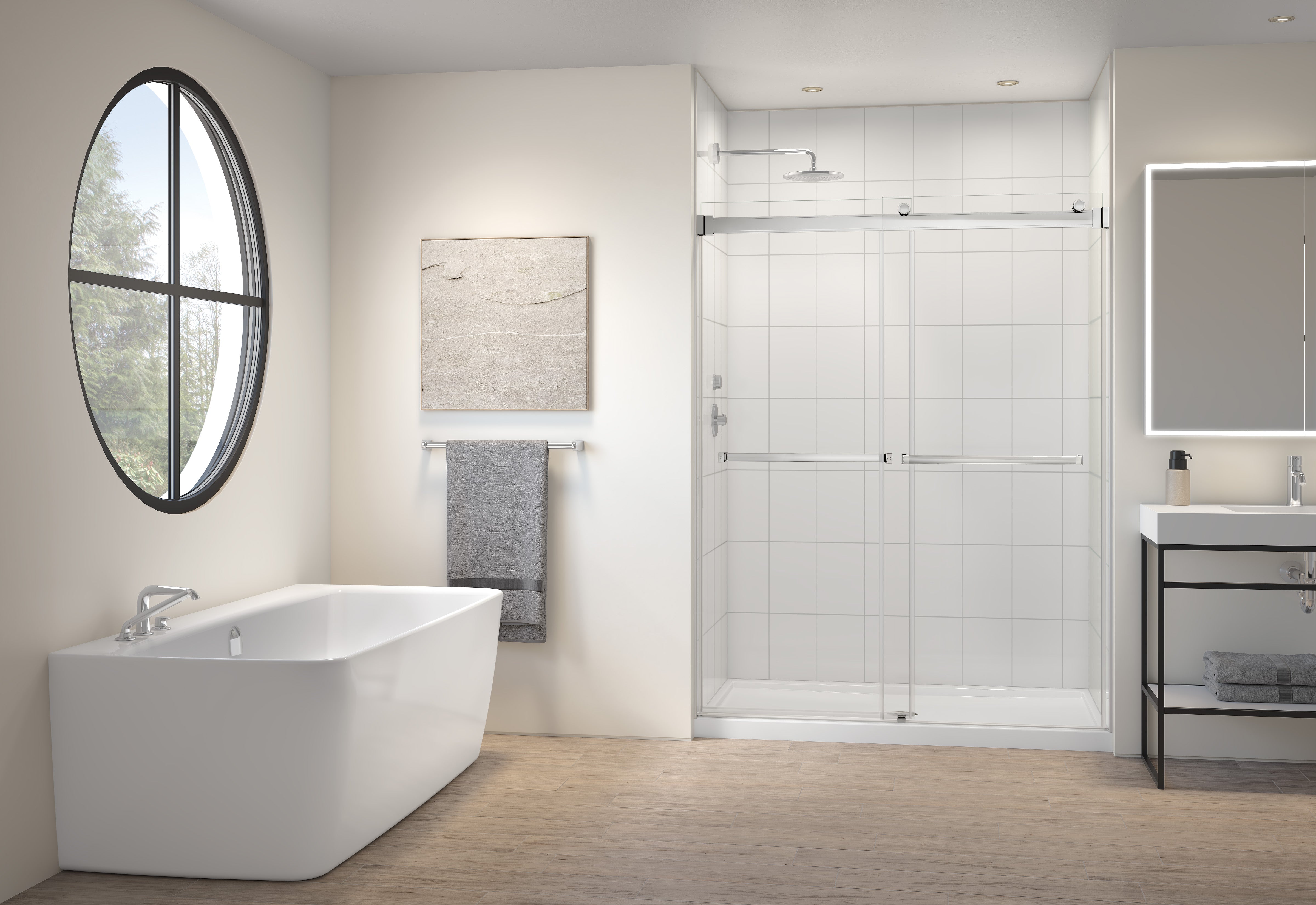 chrome shower door