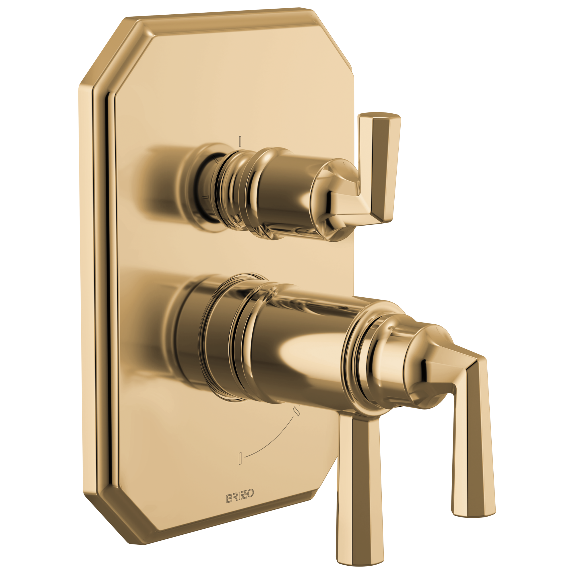 Brizo Beauclere TempAssure Thermostatic Valve with Integrated 3-Function Diverter Trim