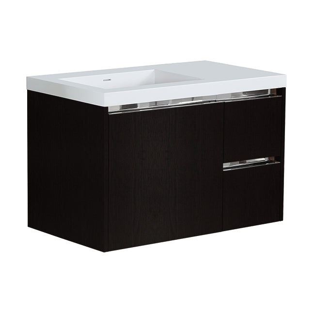 Lacava Kubista 36" Wall-Mount Under Counter Vanity - Left