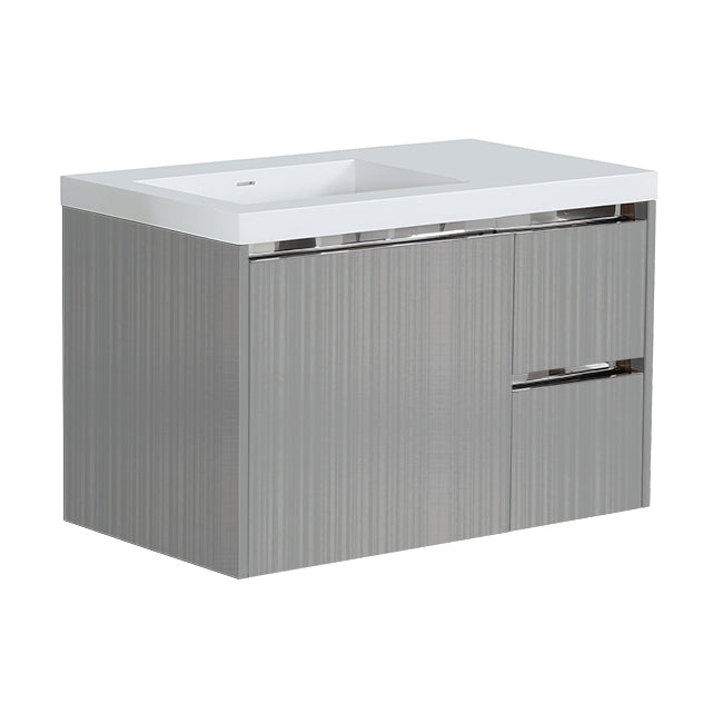 Lacava Kubista 36" Wall-Mount Under Counter Vanity - Left