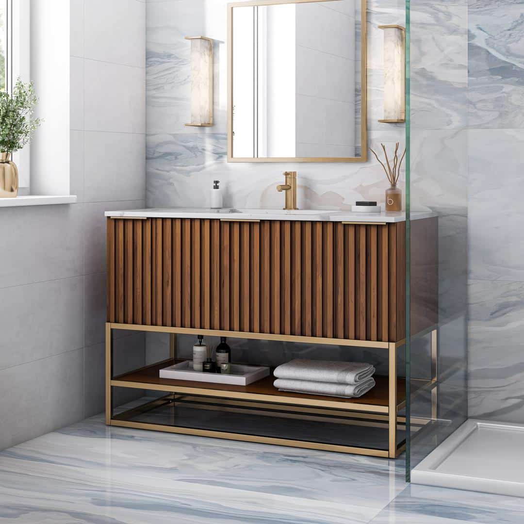 carrara marble vanity