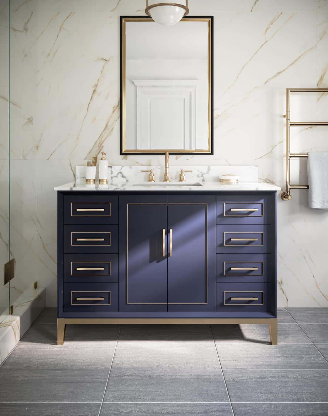 carrara marble vanity