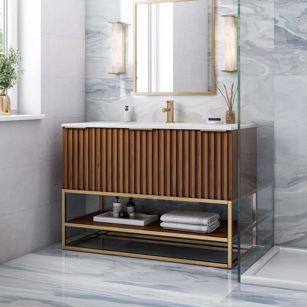 white quartz vanity
