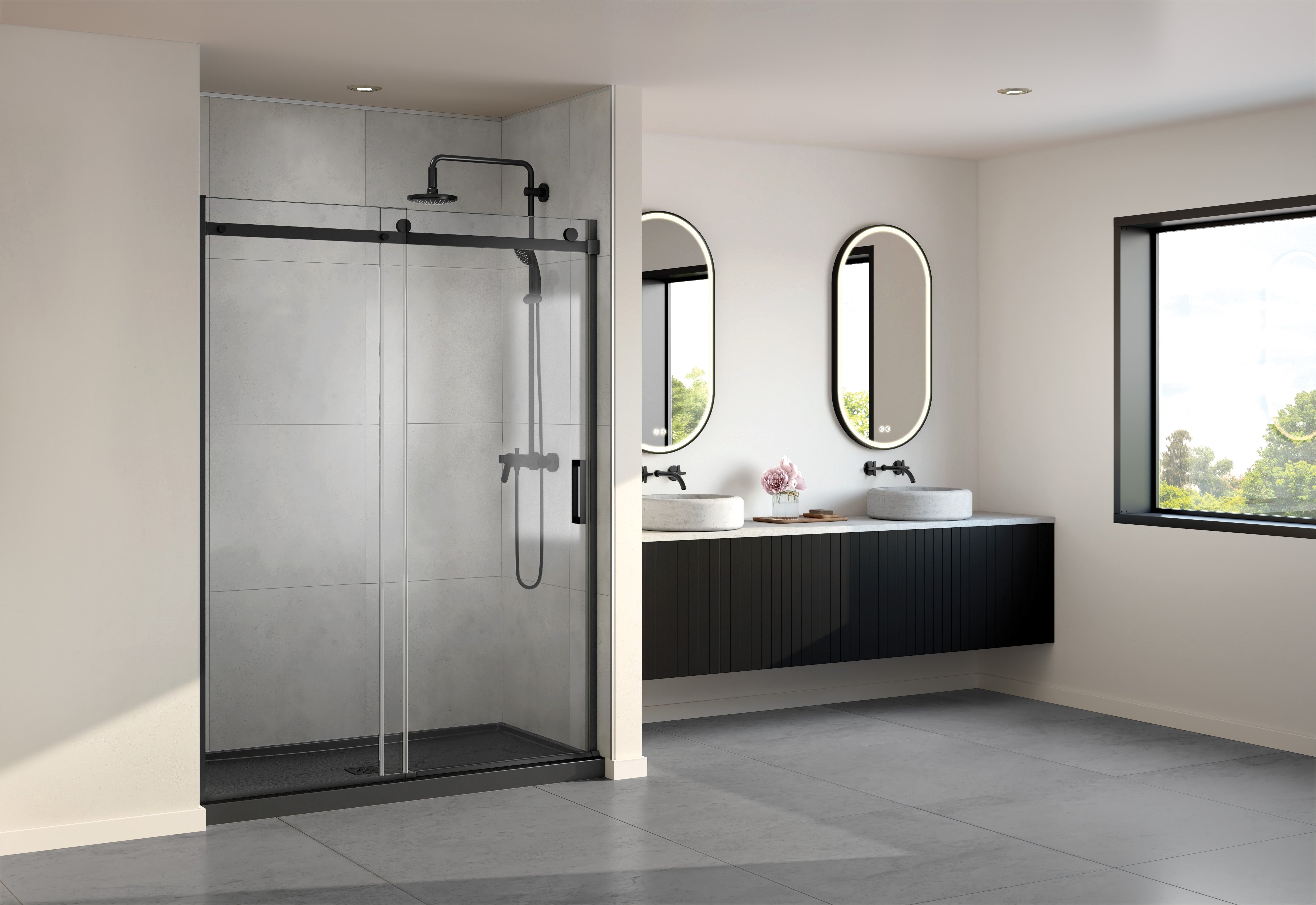 matte black shower door
