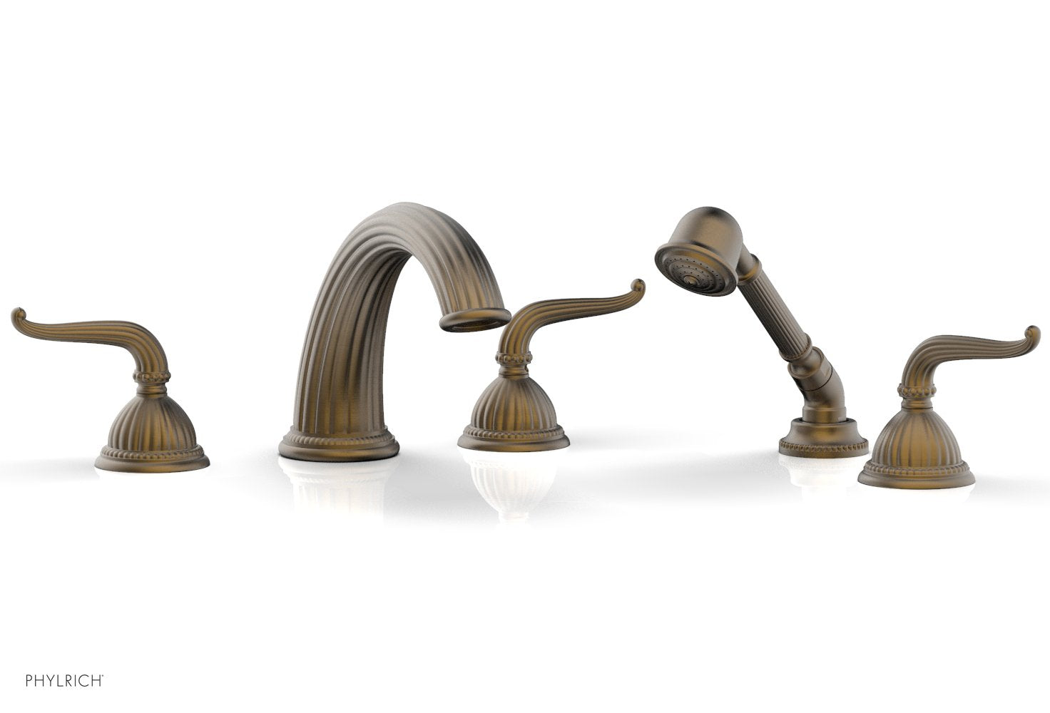 Phylrich GEORGIAN & BARCELONA Deck Tub Set with Hand Shower - Lever Handles