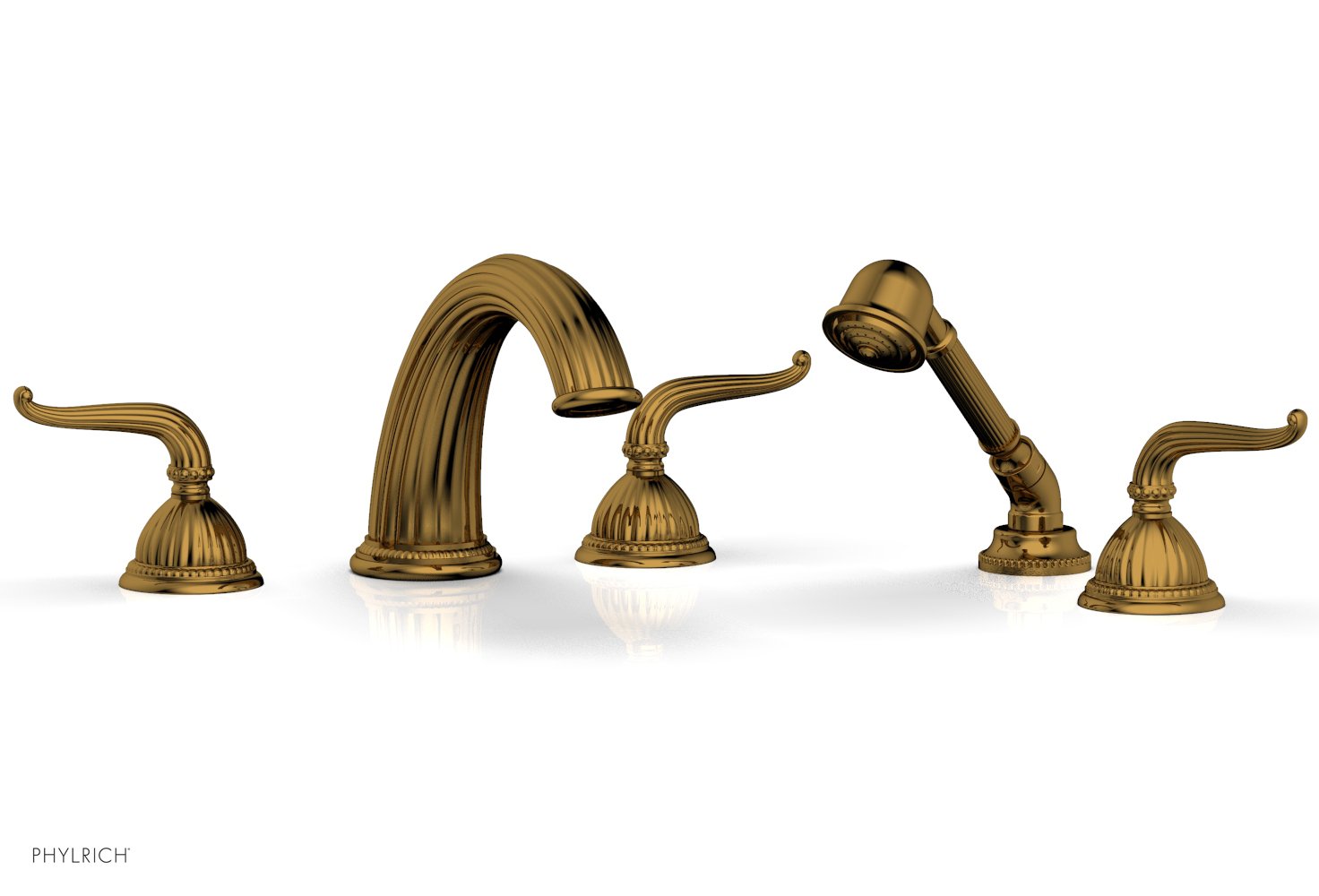 Phylrich GEORGIAN & BARCELONA Deck Tub Set with Hand Shower - Lever Handles