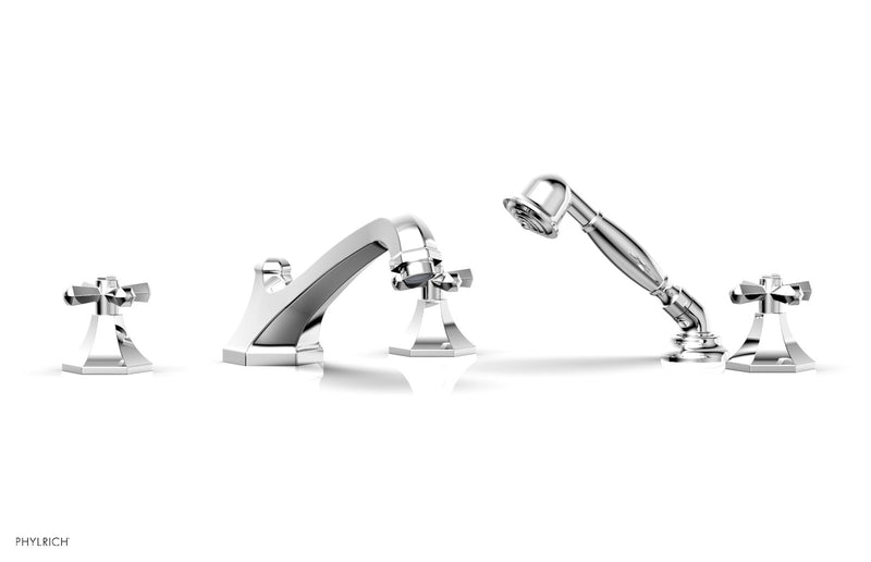 polished chrome deck tub set