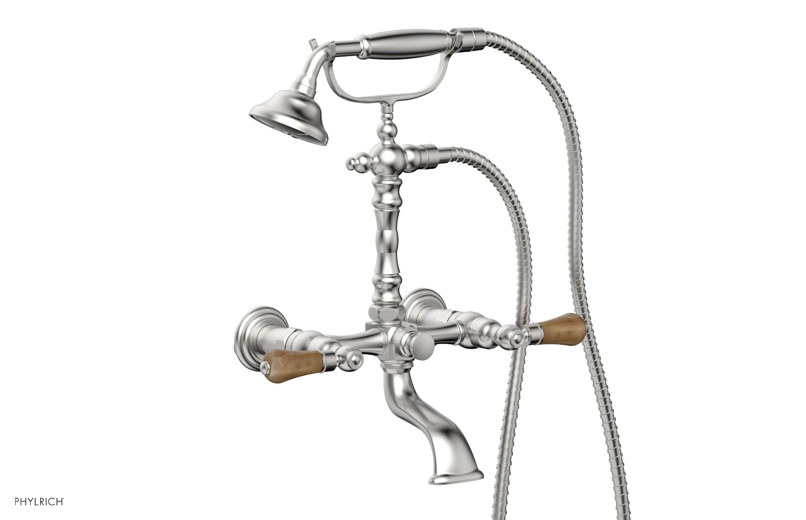Phylrich REGENT Exposed Tub & Hand Shower - Montaione Brown Onyx Handle