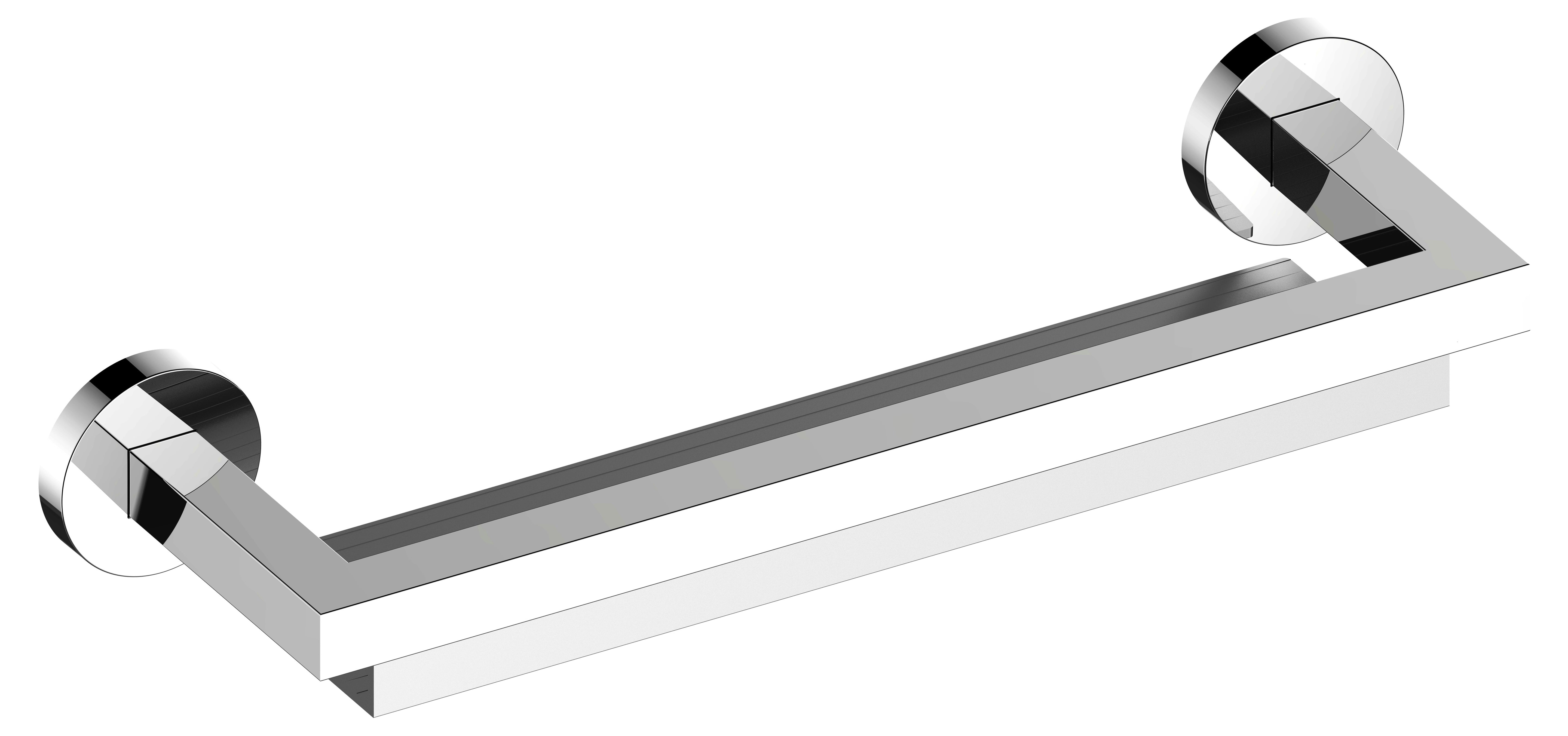 polished chrome/aluminum shower shelf