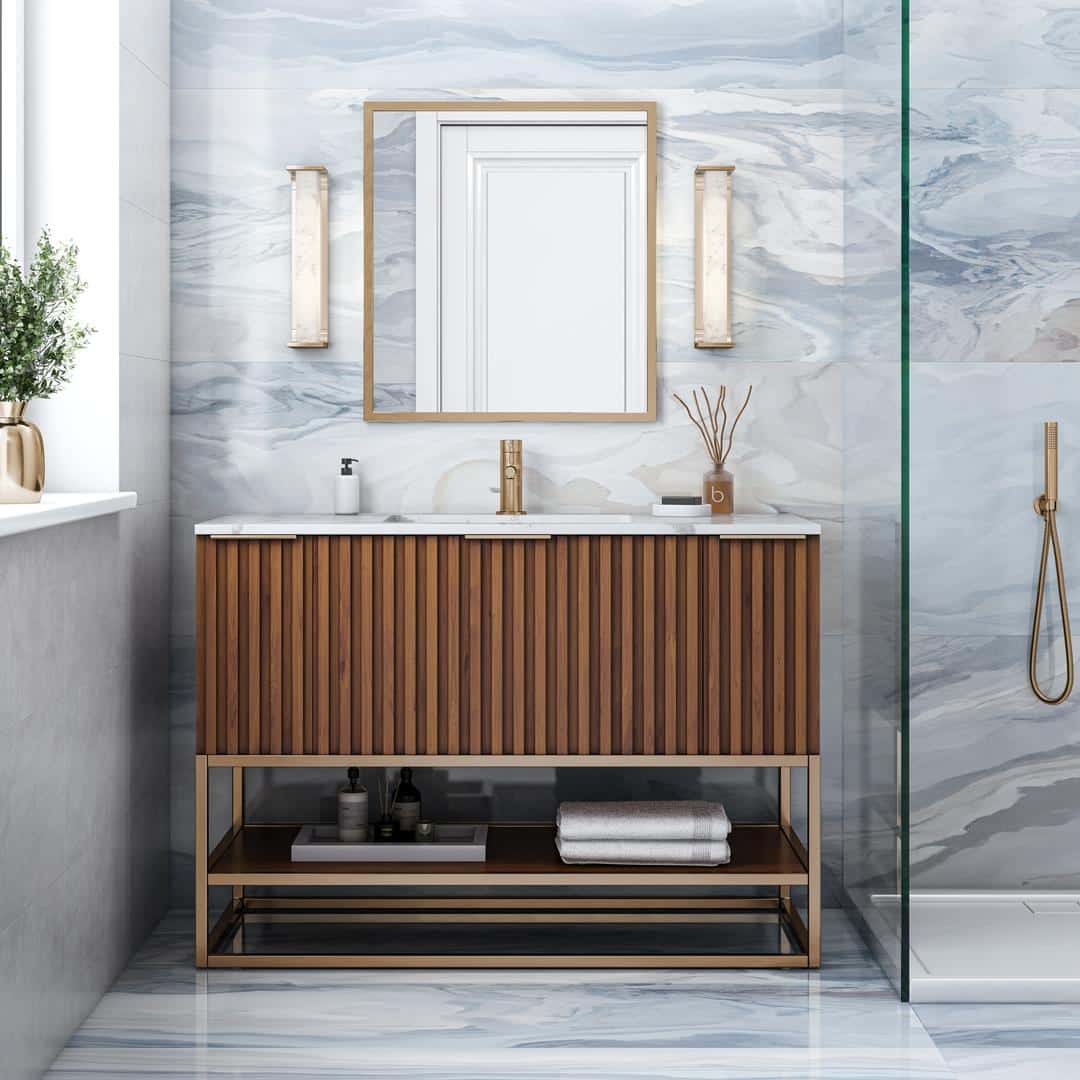 carrara marble vanity
