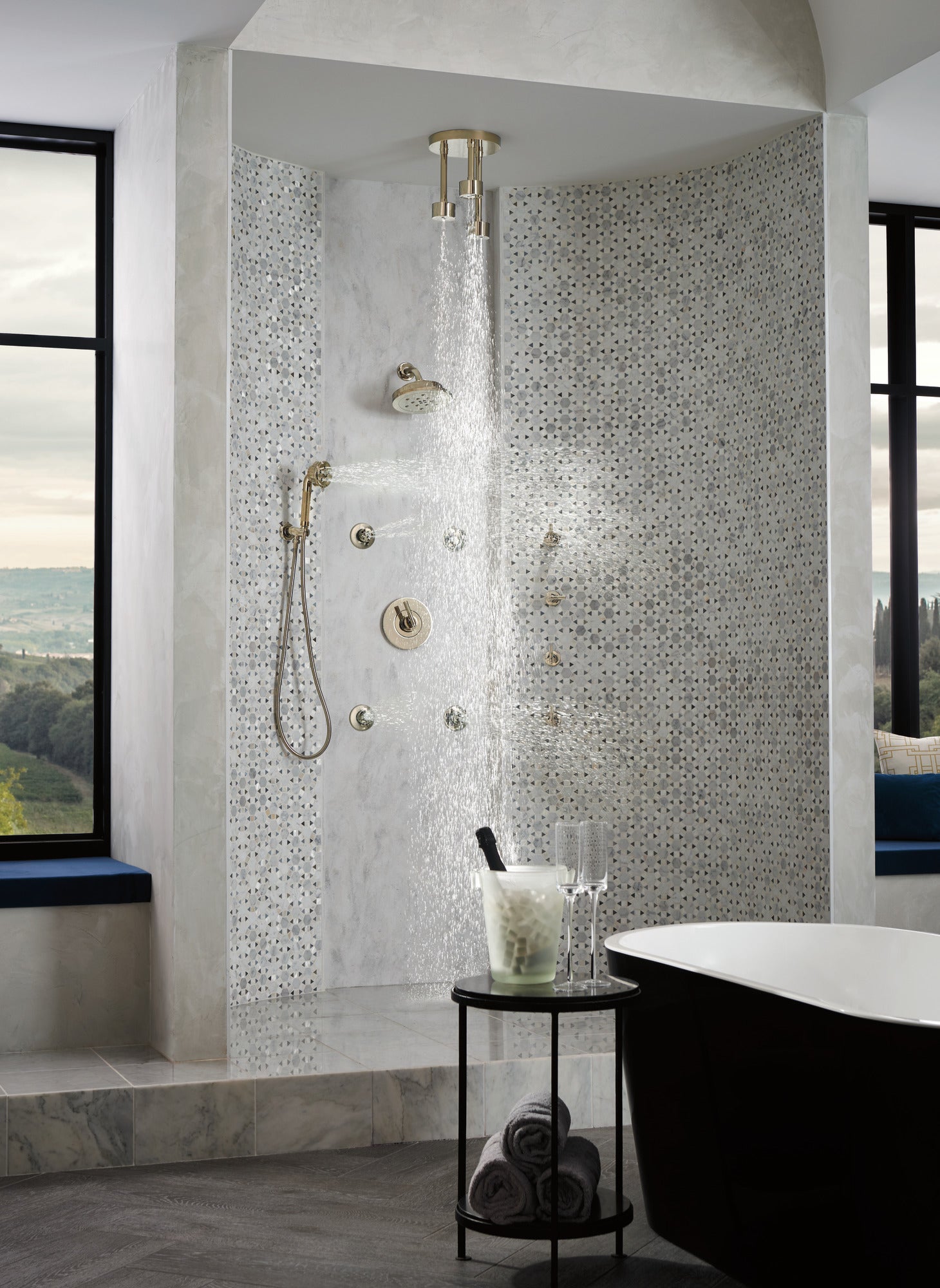 polished nickel thermostatic valve
