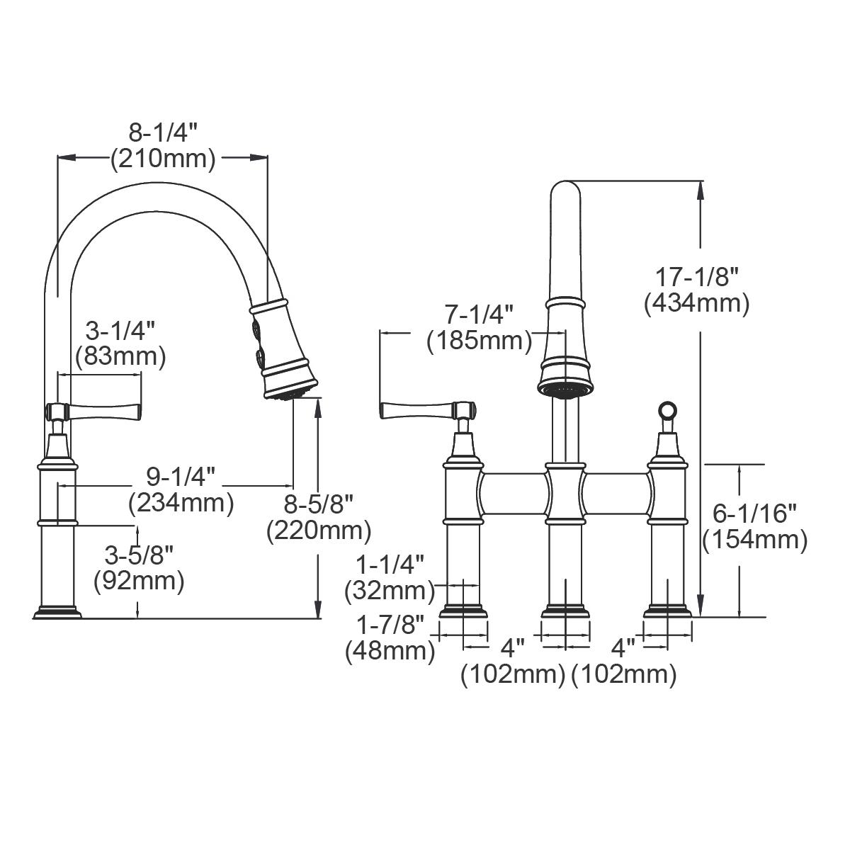 chrome bridge faucet