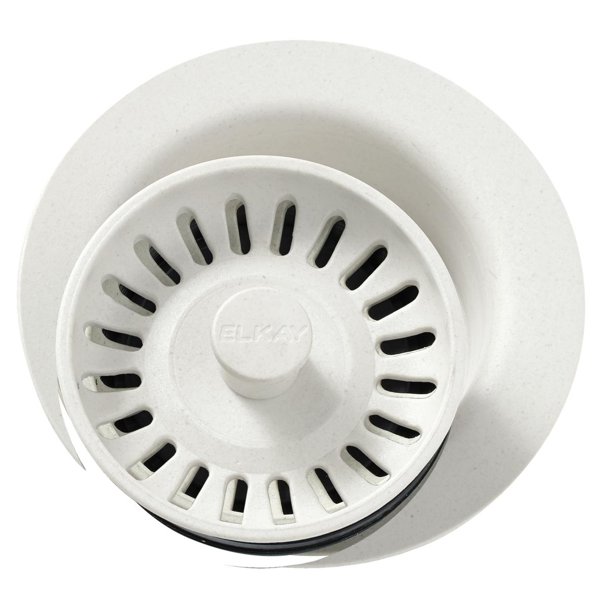 Elkay Polymer 3-1/2" Disposer Flange with Removable Basket Strainer and Rubber Stopper