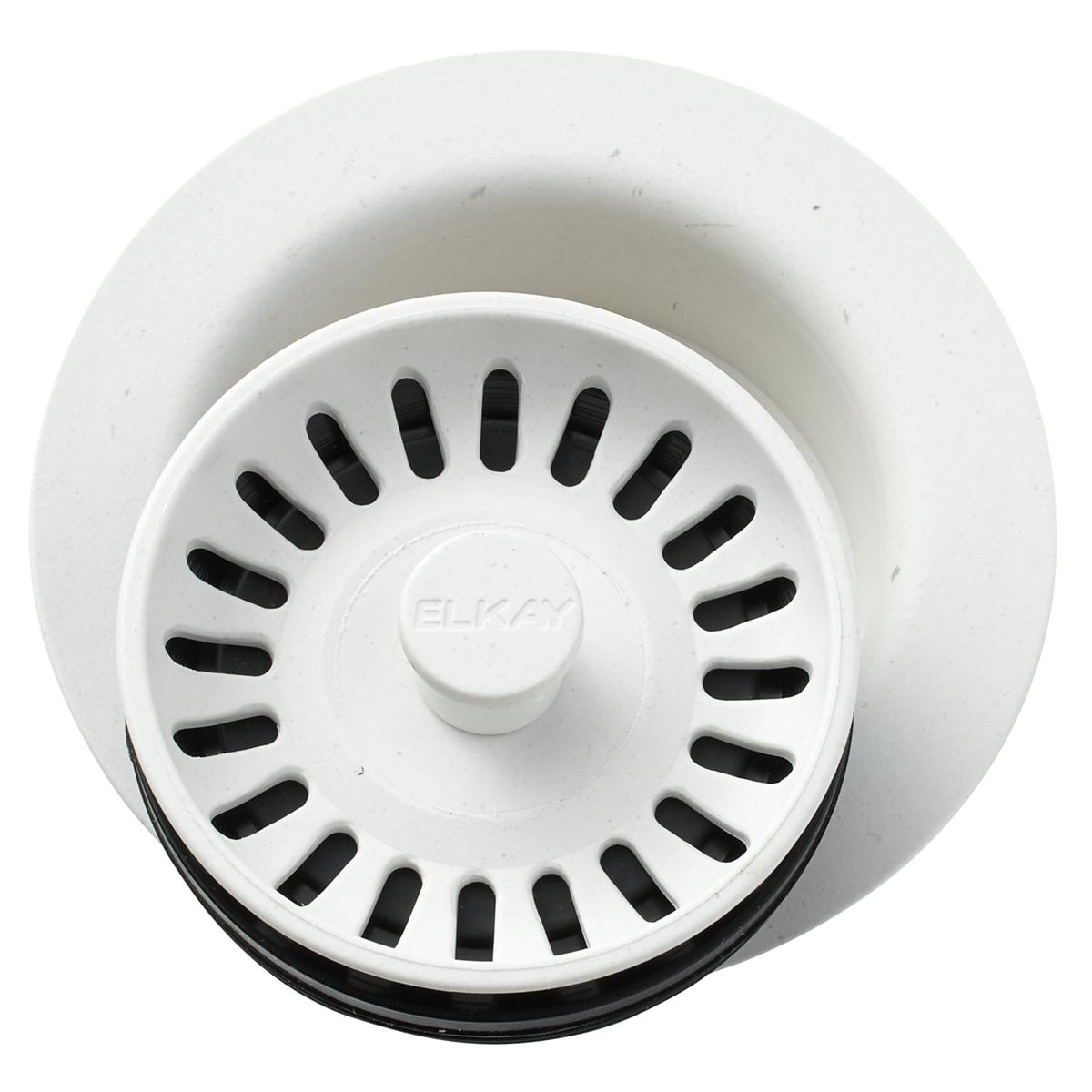Elkay Polymer 3-1/2" Disposer Flange with Removable Basket Strainer and Rubber Stopper