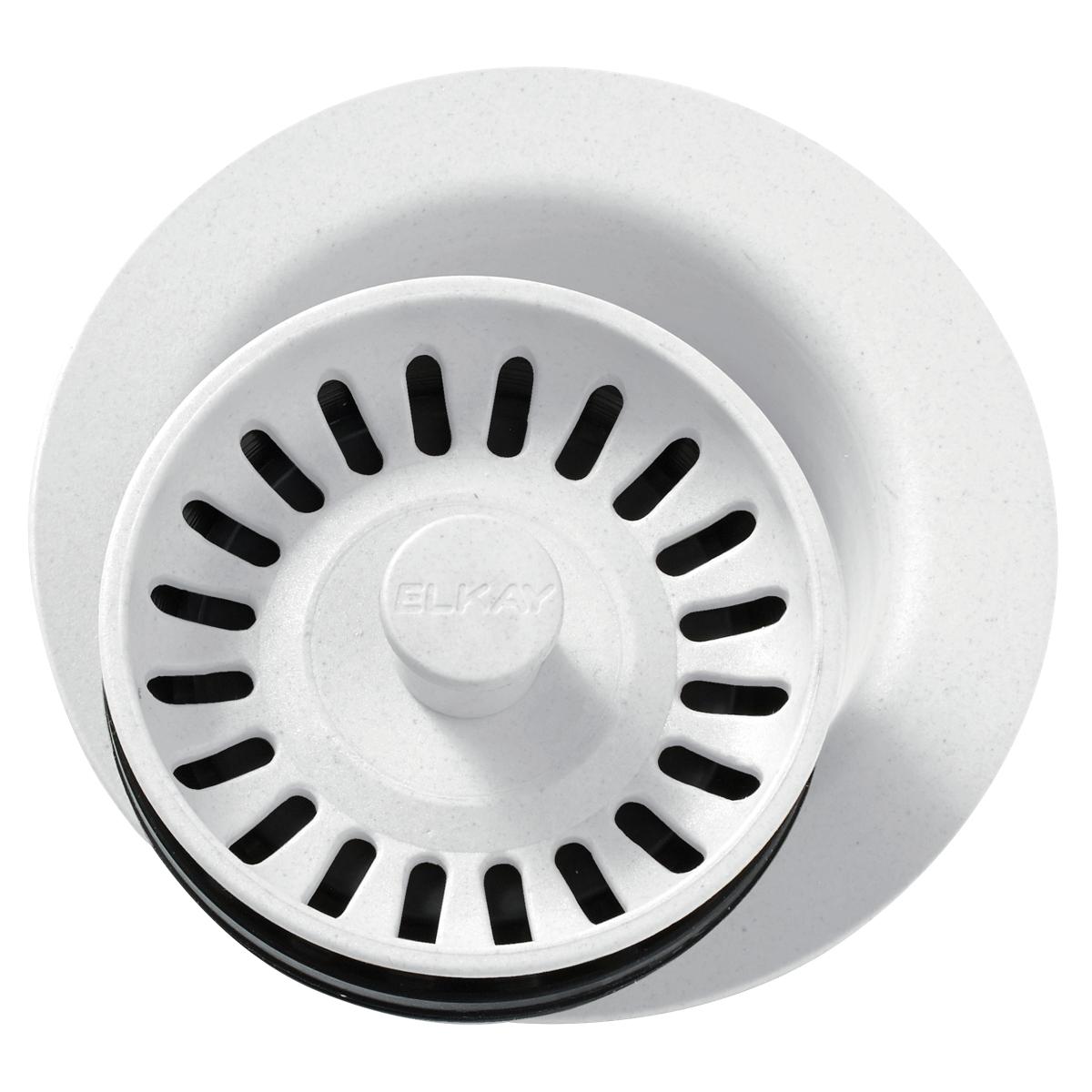 Elkay Polymer 3-1/2" Disposer Flange with Removable Basket Strainer and Rubber Stopper